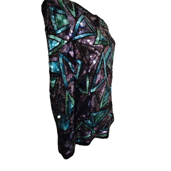 Gorgeous Sequins Joan Leslie Evenings Blouse-Size Medium - Picture 8 of 16